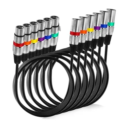 Produktbild: Toyvian 6 Stück Metallgehäuse Doppelt Geschirmter Draht Xlr Kabel Stecker Auf Buchse Xlr Mikrofonkabel Xlr Audio Mikrofon Mixer Kabel Xlr Stecker Auf Buchse Kabel Mikrofondraht