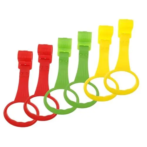Produktbild: Toyvian 6st Kinderbetttragetuch Zugringe Für Kleinkinderbett-laufgitter Handzugringe Für Kleinkinder Klimmzugringe Für Laufstall Krippen-handzugringe -Pull-up-Ringe Bett Plastik