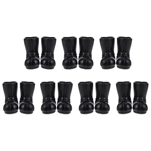 Produktbild: Toyvian 7 Paar Mini- Weihnachtsmann- Stiefel Miniatur- Weihnachtsmann- Schuhe Mini- Puppenschuhe Weihnachtsmann- Stiefel Puppenhausdekoration Mikro- Landschaftsornamente