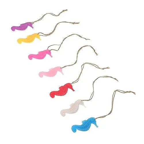 Produktbild: Toyvian 7 Sets Harz-Anhänger Mittelmeer-Dekoration Holzhandwerk Weihnachtsdekoration Mini-Strand-Ornament Mediterrane Wanddekoration Seepferdchen Hängedekoration Partyzubehör