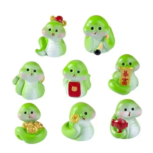 Produktbild: Toyvian 8St Auto-Schmuckstücke zum Jahr der Schlange dekorative Schlangenstatuen Schlangenfiguren Miniaturstatuen Minifiguren Mini-Schlange Tierfiguren Miniaturfiguren Harz