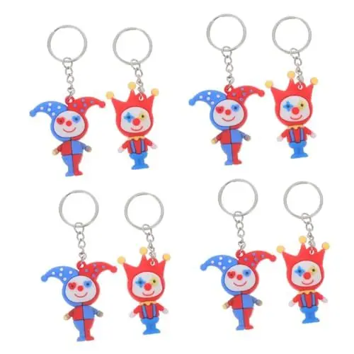 Produktbild: Toyvian 8 STK Clown-Puppen-Schlüsselanhänger Taschenanhänger Clown-Schlüsselanhänger-Spielzeug Clown Schlüsselanhänger Cartoon Schlüsselanhänger Clown-Dekorationen Clown-Gastgeschenke PVC