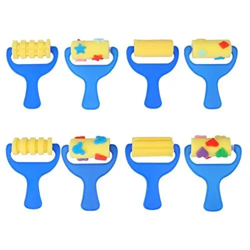 Produktbild: Toyvian 8 Stücke Kinder Schwamm Pinsel DIY Zeichnung Schaumstoffrollen Stampers Frühe Entwicklung Malerei Spielzeug für Mädchen Jungen Kinder
