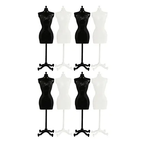 Produktbild: 8 Stücke Puppenständer Puppenhalter Mini Puppen Display Ständer Halter Kleiderbügel für DIY Teddybär Schaufensterpuppe Puppenkleidung Puppenkleid Actionfigur Modell