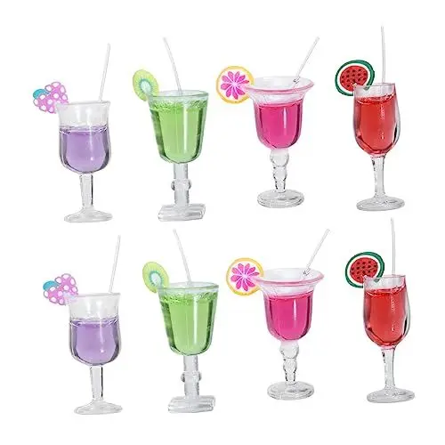 Produktbild: Toyvian Bezaubernde Mini-cocktailbecher-Modelle 8 Stück Miniatur-hausdekorationen Simulation Von Obstspielzeug Sicher für Jungen und Mädchen