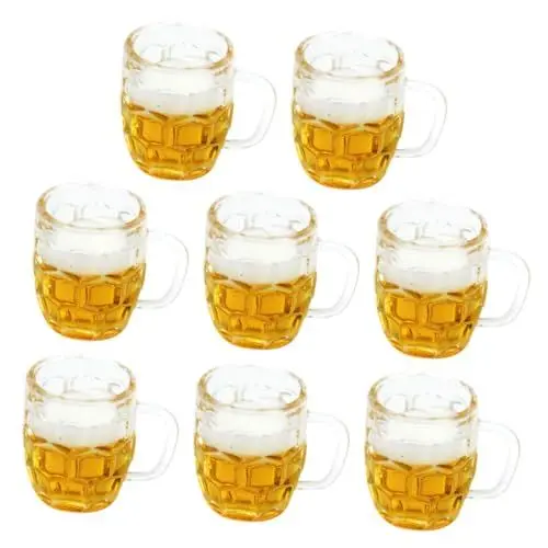 Produktbild: Toyvian 8st Simulationsbier Puppenhaus-weingläser Miniatur-bierkrüge Miniatur-bierbecher-Spielzeug Mini-biergläser Miniatur-puppenhausmöbel Miniaturbecher Harz Schreibtisch Requisiten D601
