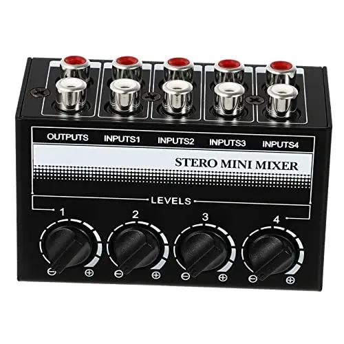 Produktbild: Toyvian 4-stereo-mini-mixer - Audiomixer Für Pc Laptop Desktop Mit Passivem Soundcontroller Ideal Für Bar Bühne