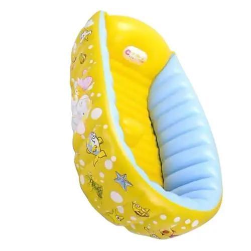 Produktbild: Toyvian Aufblasbare Babybadewanne Für Kleinkinder Lustige Cartoon Design Klappbar Und Platzsparend Inklusive Badewannenspielzeug Aufbewahrung Und Anti Rutsch Funktion Ideal Für