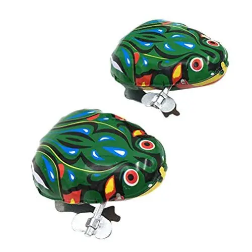 Produktbild: Aufziehspielzeug, Aufzieh Blechspielzeug Frosch Form, Uhrwerk Spielzeug Frosch Springen, Eisen Kunst Retro Springende Frösche Spaß Spielzeug 2 Stück