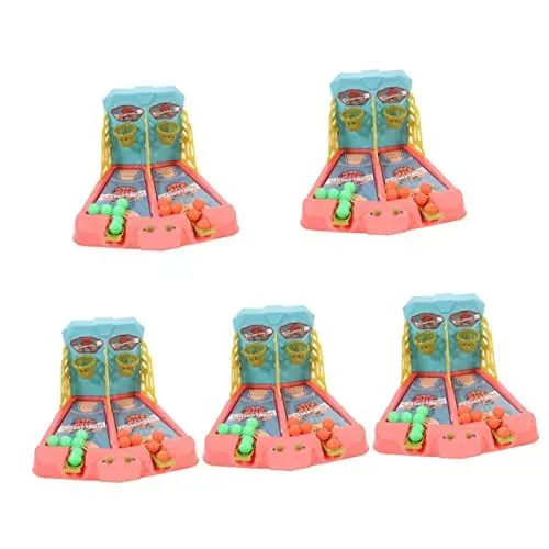 Produktbild: Toyvian Basketball-Geschenke 5 Sätze Zeit Familiensport Indoor-Ballauswurf Desktop-Tötungs-Schießstände Doppel-Basketballkorb-Korb-Finger-Arcade-Player Interaktive Stressmaschine Drinnen