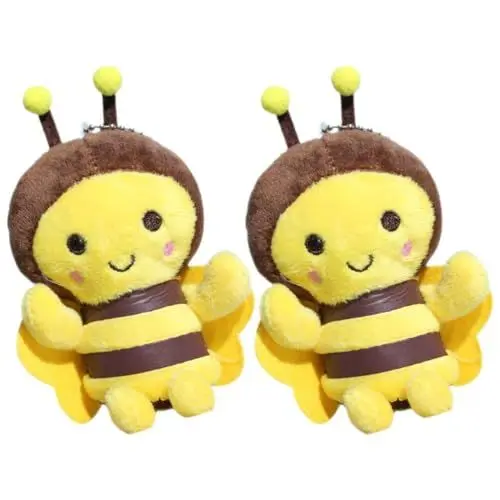 Produktbild: Toyvian Biene Plüsch-Schlüsselanhänger Plüsch-Biene Stofftier Hummel Schlüsselanhänger Bienen-Anhänger Schlüsselanhänger Für Tasche Geldbörse Geldbörse 2 Stück