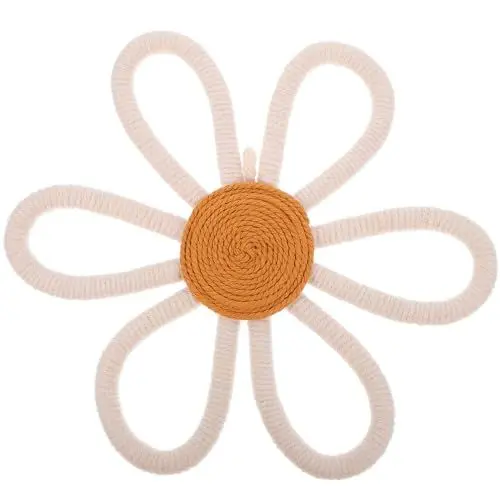 Produktbild: Toyvian Boho-Kinderzimmer-Dekoration Gänseblümchen- Gewebte Makramee-Wandbehang Gänseblümchen-Dekoration Blumen-Wanddekoration Böhmische Kinderzimmer-Wanddekoration Für Kinder