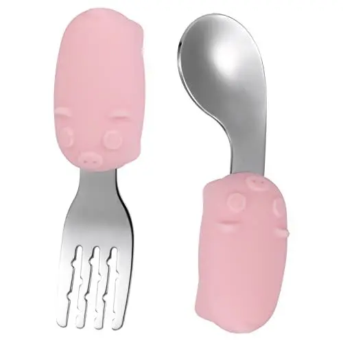 Produktbild: Toyvian 1 Set Kurzen Griff Löffel Set Edelstahl Utensil Ergonomisches Design für Kleinkind
