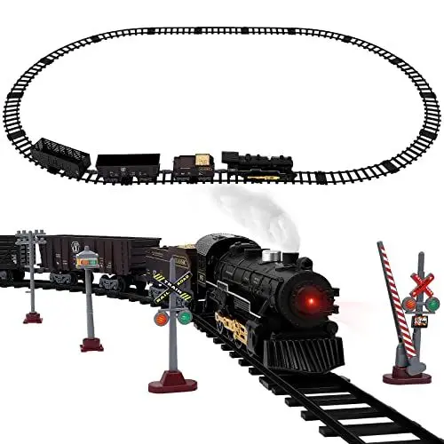 Produktbild: Toyvian Elektrisches Zugset für Jungen - Weihnachtszugset für unter Dem Baum mit Ton Licht Spielzeugzugset für Jungen Mädchen Einfach zu Montierendes