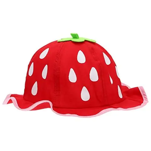 Produktbild: Toyvian Erdbeer-Eimerhut Süßer Baby-Kinder-Jungen-Mädchen-Fruchthut Neuartiges Fruchtkostüm Erdbeermütze Für Kinder Erwachsene