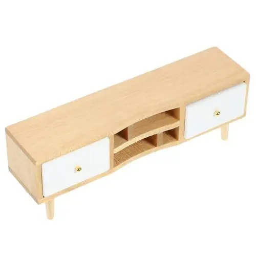 Produktbild: Toyvian Fernsehschrank graceling Elegante Miniatur-TV-Ständer Puppenhaus-Wohnzimmerschrank TV-Ständer Holz Möbel realistischer Miniatur-TV-Schrank Mini-Hausversorgung empfindlich