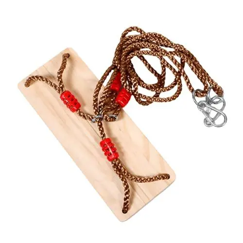 Produktbild: Toyvian Flaches Schaukelspielzeug Holz Spielzeug Garten schaukel kinderschaukel Baumschaukelsitz Baumhaus-Spielplatzzubehör Hofkinder schaukeln Schaukel mit Ständer hölzern Golden