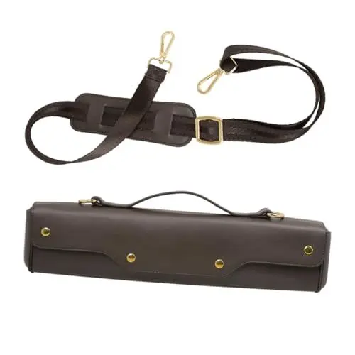 Produktbild: Toyvian Flötentasche Flötenhalter Saxophon-headcase Tragbarer 16-loch-flötenkoffer Tragetasche Für Flöte Flötenetui Aus Leder c Fuß Aufbewahrungstasche Für Flöte Klein Schulranzen Metall