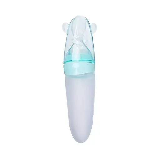 Produktbild: Toyvian Fütterlöffel zusammendrücken Silikonsauger für Säuglinge babynahrungszubereiter Quetschflasche Futterspender aus Silikon Lebensmittel Reispaste Löffel Nuckelflasche Zubringer