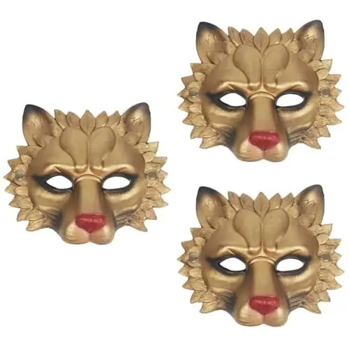 Produktbild: Toyvian Maske 3 Stk Halloween-löwenmaske Tanzparty Löwenmaske Maskenparty Löwendekoration Halloween-cosplay-löwenmaske Pu Bilden 3d Cosplay-Maske für Halloween Maskerade Tanzparty und Festivaldekorat