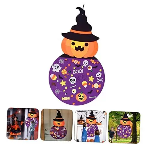 Produktbild: Toyvian Hängender Filz-kürbis Mit Dekoration Halloween Bastelset Für Junge Mädchen Handwerk Zum Aufhängen Für Drinnen Und Draußen Langlebig Und Kindersicher Halloween-party-deko