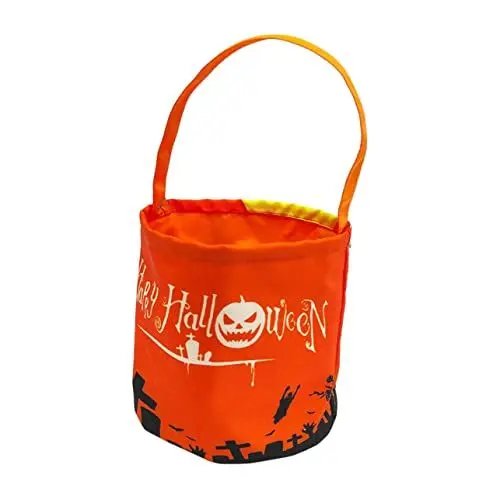 Produktbild: Toyvian Halloween-lichteimer Trick or Treat Eimer Aufleuchten Geführter Kürbiseimer Kürbis-süßigkeiten-eimer Halloween-eimer Halloween-schmuck Kind Partybedarf Segeltuch Auferstehung