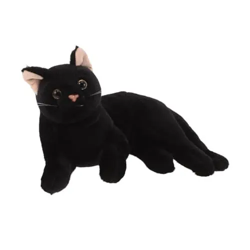 Produktbild: Toyvian Katze Plüschtier Katzenspielzeug Plüschkatze Halloween Kissen Gefülltes Plüschtier Tots Spielzeug Plüschkissen Halloween Katze Plüsch Katze Stofftier Kuscheltiere Katze Schwarz