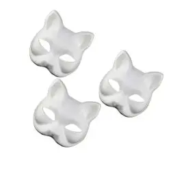 Produktbild: Toyvian Katzenmaske Therian Maske Tiermaske Halloween Maske Für Kinder Erwachsene Weiße Katzenmaske Handbemalte Gesichtsmaske Tier Party Cosplay Kostüm