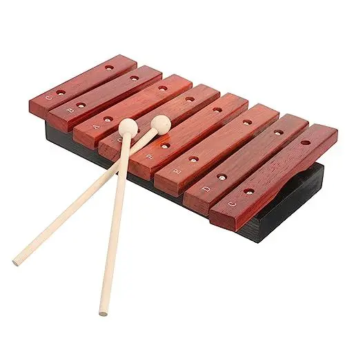 Produktbild: Toyvian Kinder Xylophon Aus Holz Holzxylophon Für Anfänger Holzxylophon Mit Schlägeln Klavierbank Led Lauflicht Schlaginstrument Xylophon Kind Metall Musik Glockenspiel