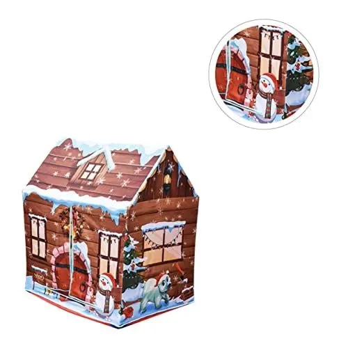 Produktbild: Toyvian Faltbares Spielzelt Für Tragbares Spielhaus Mit Rolltor Und Fenstern Indoor Und Outdoor Nutzung Weihnachtsdesign Für Stundenlangen Spielspaß