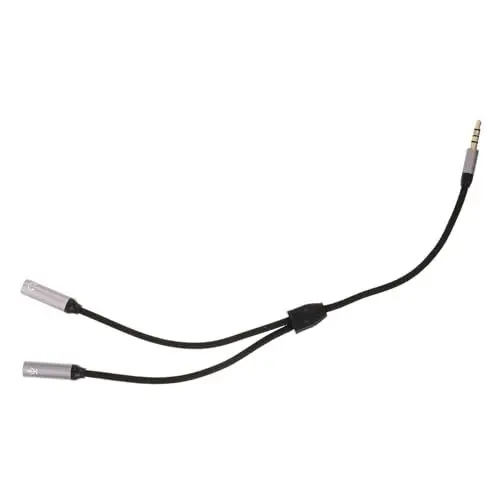Produktbild: Toyvian Kopfhörer-Adapterkabel Mikrofon-Klinkenadapter Kopfhörer-Splitter y Splitterkabel Dual Kopfhörer Adapter Mikrofonadapter Splitter für Audiokabel Audio-Klinkenkabel Hilfskabel Nylon