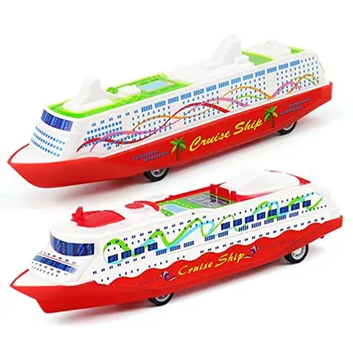 Produktbild: Toyvian 5 Stück Kreuzfahrtschiff Modell Spielzeug - Pull Back Boot Aus Kunststoff Realistisches Design Lernspielzeug für Kinder Jungen Und Mädchen, Zufällige Farben, 16cm