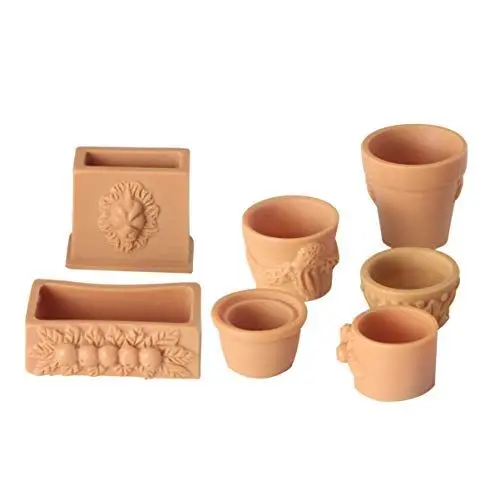Produktbild: Toyvian Lieferungen 7st Puppenhaus Topf Miniatur Garten Topf Mini-blumentöpfe Zum Basteln Sukkulenten Pflanzen Leben Pflanzgefäße & Zubehör Mini Terrakotta Töpfe Ton Kind Schmücken Klein