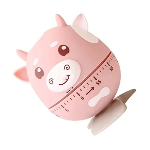 Produktbild: Toyvian Mechanischer Timer Küche Eieruhr Kurzzeitwecker Rosa Kühe Figur Countdown Alarm Timer Backen Kochen Studenten Lernen Arbeiten Zeitmesser Kochhilfe Küchenhelfer Küche Timing