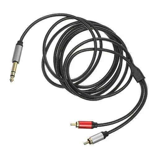 Produktbild: Toyvian Stereo Auf 2 RCA Audio Adapterkabel Professionelles Audiokabel Für Mikrofon Und Verstärker 3 Meter Lang Ideal Für Gitarren Und Audioverbindungen