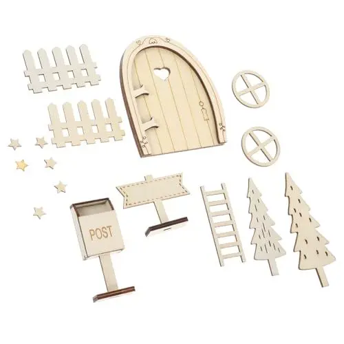 Produktbild: Toyvian Puppenhaus-szenen-Layout Aus Holz Zubehör Märchen-Sets Märchentüren Zaun