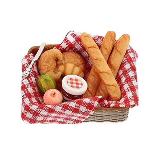 Produktbild: Miniatur Brot Körbe Puppenhaus Lebensmittel Brotkorb Miniatur Küche Zubehör DIY Mini Foto Requisiten Puppenhaus Zubehör Mikrolandschaft Dekoration Spielzeug Tiny Woven Körbe