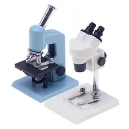 Produktbild: Toyvian Miniaturmodell 2 Stück Puppenhaus-Mikroskop Miniatur-Puppenhaus Cosplay-Zubehör Schlauchanschlüsse Miniatur-Mikroskop Modell Puppenhaus Wissenschaftsausrüstung Puppenhaus-Zubehör