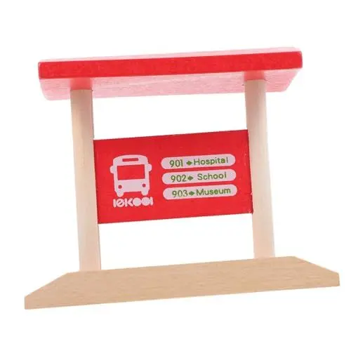 Produktbild: Toyvian Holzspielzeug Holzschienen Zug Zubehör Mit Modellbahnhof Plattform Für Spielzeug Für Kreative Eisenbahn Szenen Und Projekte
