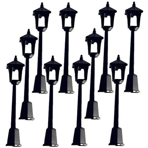 Produktbild: Toyvian Ornamente 10 Stücke Straßenlaternen LED Mini Laterne Straßenlampen Modellbau Zubehör Feengarten Garten Modelleisenbahn Eisenbahn Dekoration Christbaumkugeln
