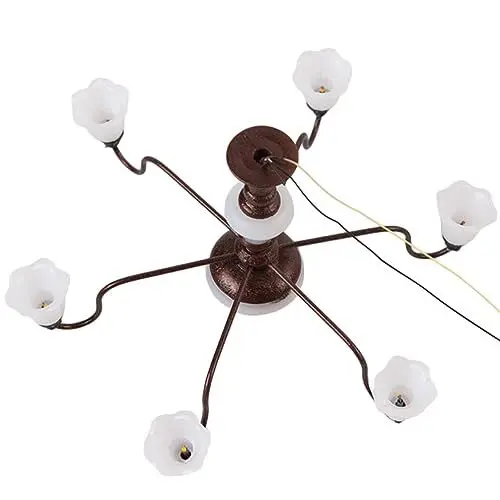 Produktbild: Toyvian Puppenhaus Kronleuchter Miniatur Deckenlampe Deckenleuchte LED Mini Pendelleuchte Hängelampe 1:12 Lampenmodell Spielzeug für Sandtisch Puppenstube Feengarten Mikrolandschaft