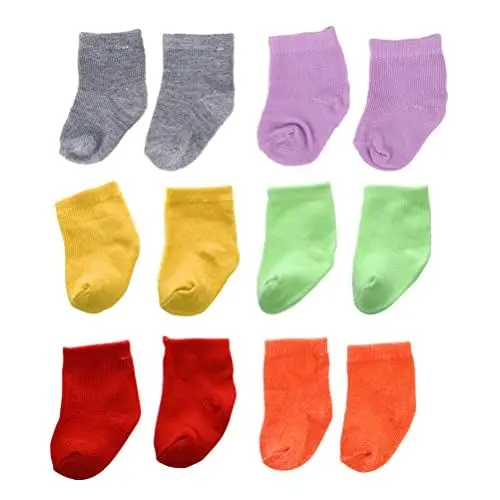 Produktbild: Toyvian Puppensocken für 18-Zoll-Babypuppen, 6 Paar Puppensöckchen Puppenkleidungs zubehör