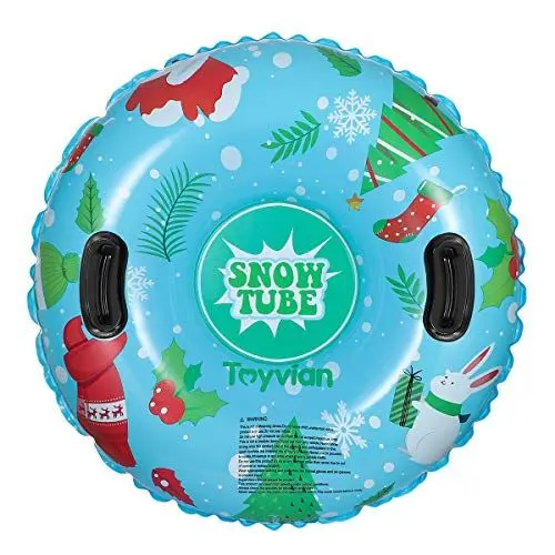 Produktbild: Toyvian Schneeschlauch, Aufblasbare 37-Zoll-Schneeschlitten mit Griffen, 6 Mm Dickes Material für Hochtoleranten Abrieb, Ideal für Kinder Und Erwachsene, Riesiges Schneespielzeug, Ideal für Winterspaß