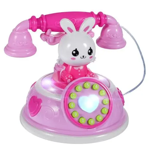 Produktbild: Toyvian Simuliertes Telefon Kindertelefon Babyspielzeug Telefon Kindertelefon Spielzeugtelefon Für Kleinkinder 1–3 Intelligenzspielzeug Kinderhandy Spielzeug Drehtelefon