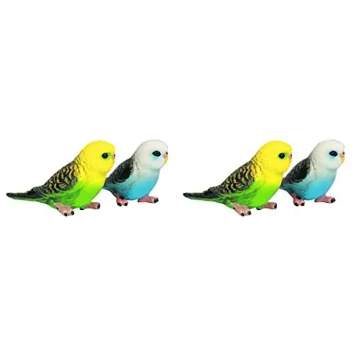 Produktbild: Toyvian Sittichplüsch 4 Pcs Vogel Dekorative Figuren Mini Niedliche V?Gel Figuren Tiermodell Spielzeug Kuchen- Topper für Dollhouse Micro Landscape Home Decor Blau Wellensittich Plüsch