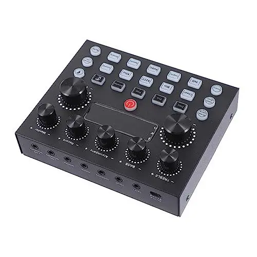 Produktbild: Toyvian Soundkarte schallplattenspieler sound card stream soundcard taking Podcast-Ausrüstung digitales Mischpult Sound-Effekt-Board DJ-Ausrüstung Tonmischer DJ-Mixer Eisen Black