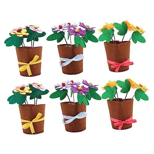Produktbild: Toyvian Spielsets Für Kinder 6 Stück Diy-Stoff Topfpflanzen Blumen-Set Pflanzen-Set Für Kinder Diy-Stoff Nähen Kein Blumenbau Spielzeug Vlies-Diy-Blumentopf-Material