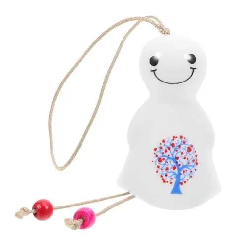 Produktbild: Toyvian Sunny Doll Keramik Windspiele Windglocke mit Lebensbaum Hängedeko Fensterdeko Fensterhänger Frühlingsdeko Deko Hänger für Ostern Garten Balkon Deko (zufällige Muster)