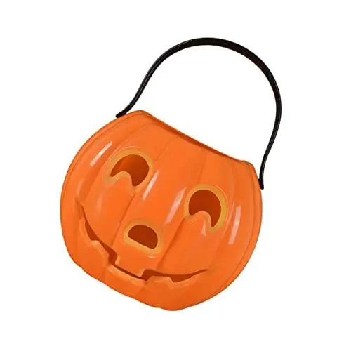 Produktbild: Toyvian Tragbare Kürbislaterne Eimer Für Halloween-leckereien Kürbis-süßigkeiten-Eimer Trick or Treat Eimer Aufleuchten Mini-kürbiseimer Aus Kunststoff Süßigkeiten-Stand PVC Niedlich