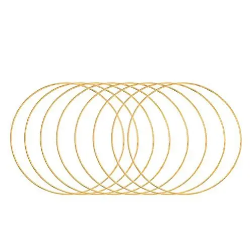 Produktbild: Toyvian Traumfänger Ringe Metall Makramee Ring Golden Rund Metallringe 10cm 10 Stück Drahtring DIY Basteln Kranz Rahmen Handwerk Material Festival Party Dekoration